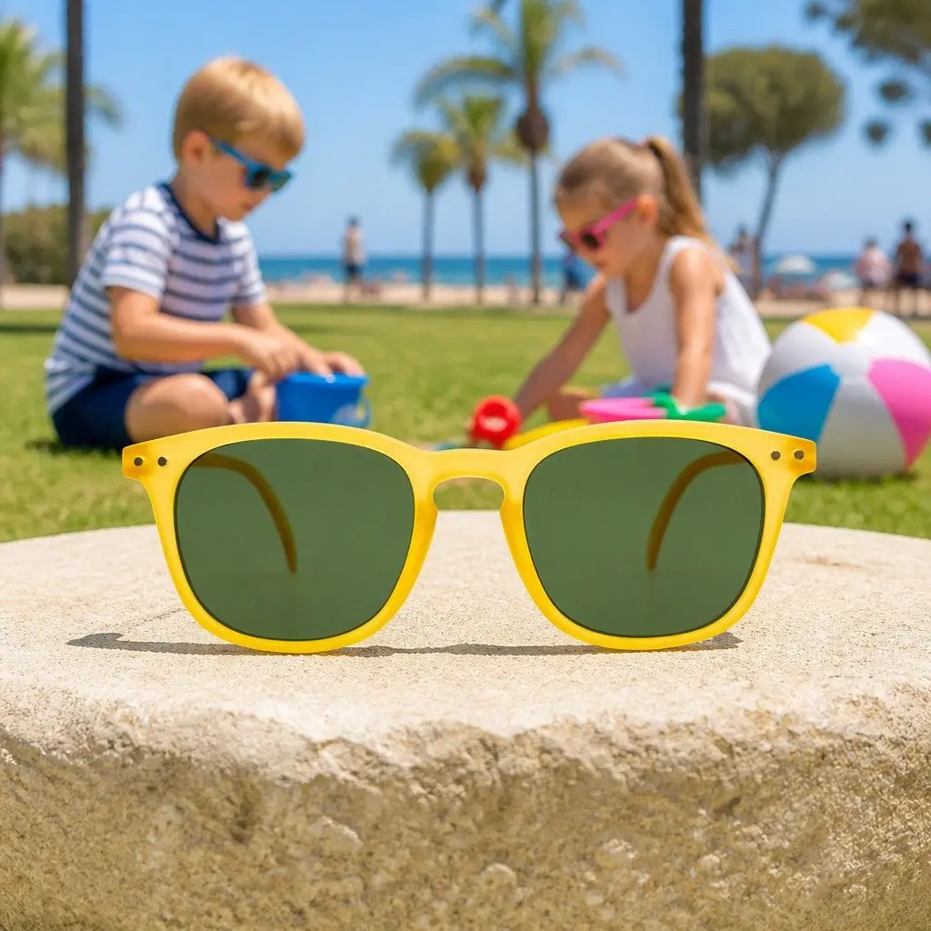 Kids Sunglasses UV Protection Lightweight Flexible Rectangular Frame Polycarbonate for Ages 3 to 10