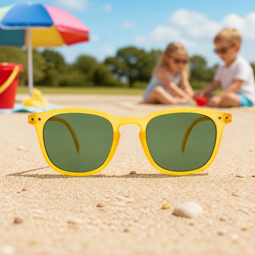 Kids Sunglasses Rose 42mm UV Protection Lightweight Flexible Polycarbonate Unisex Classic Rectangular Frame
