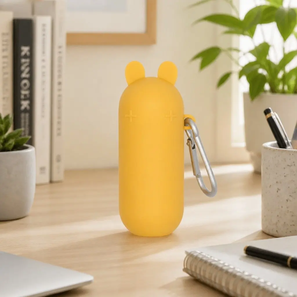 Bubble Tea Straw Reusable Yellow Extra Wide with Cleaner and Travel Case