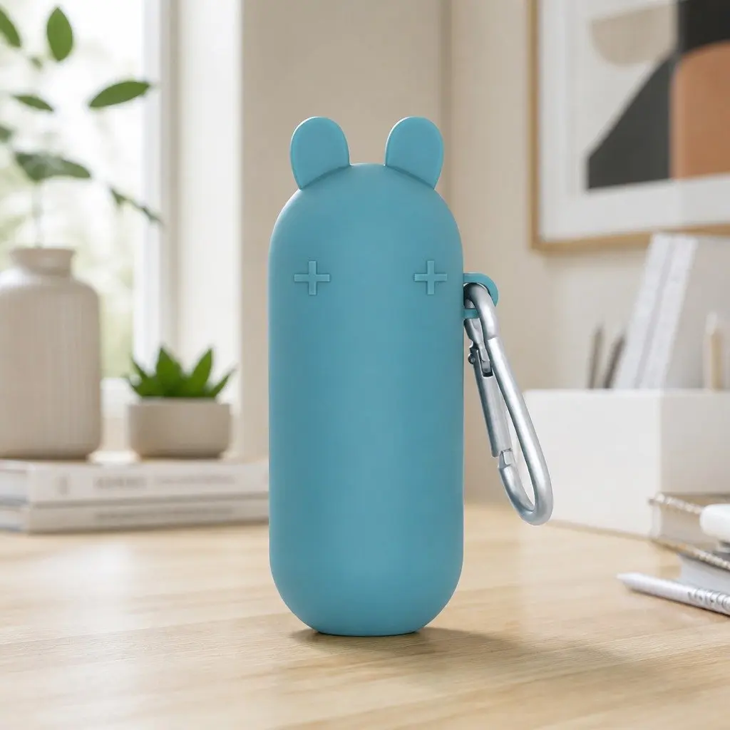 Reusable Bubble Tea Straw Blue Dusk Extra Wide Portable with Travel Case Cleaner and Carabiner