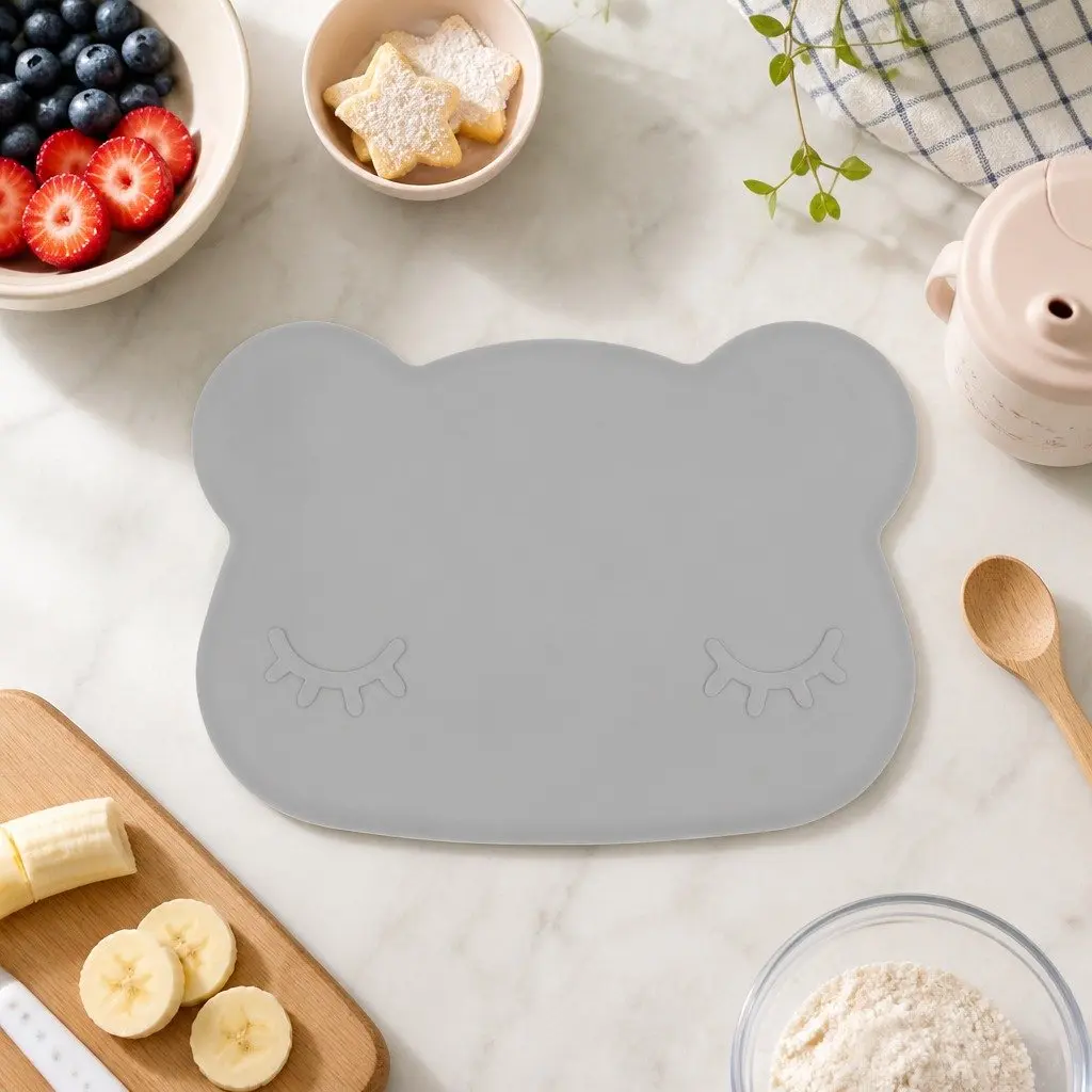 Silicone Bowl Plate Blue Dusk Toddler Feeding Snack Container