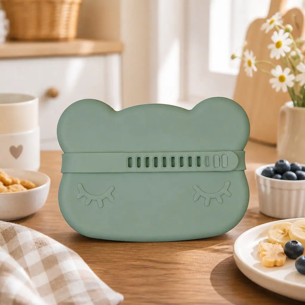 Silicone Bowl Plate Blue Dusk Toddler Feeding Snack Container