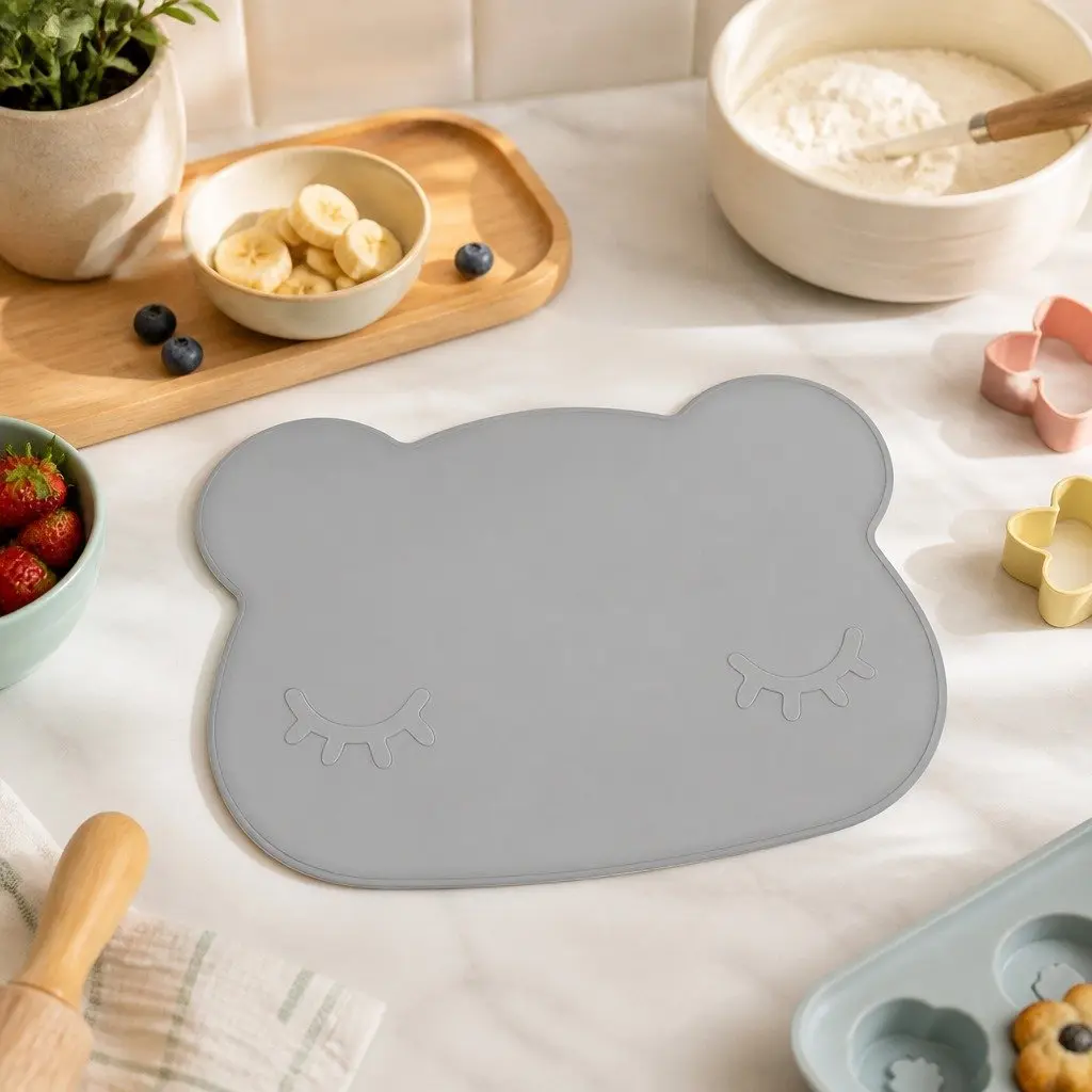 Bear Snackie Silicone Toddler Bowl Plate Set Microwave Freezer Oven Safe Kid