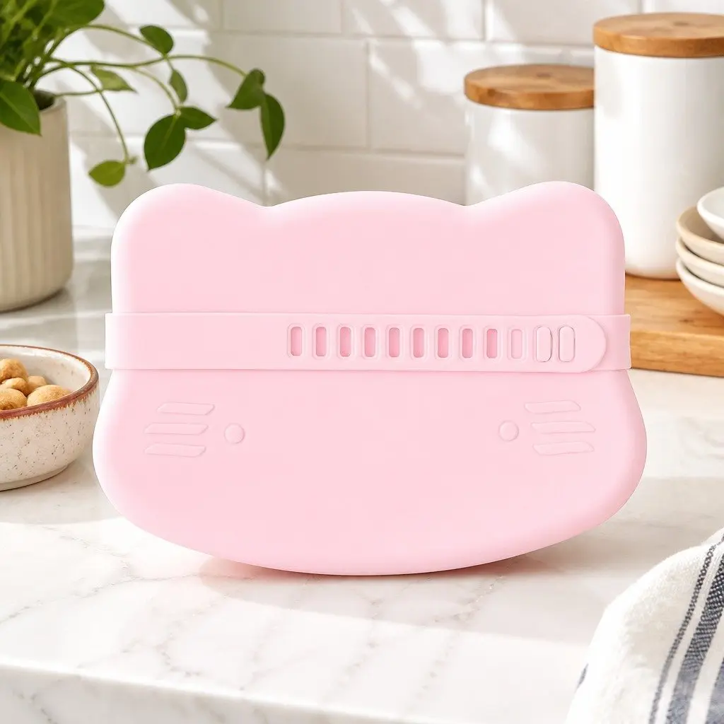 Cat Snackie Blue Dusk Food-Grade Silicone Bowl Plate Toddler Snack Container