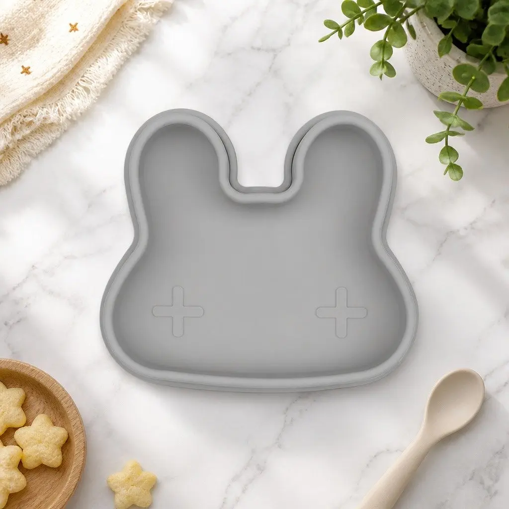 Silicone Snack Bowl Plate Minty Green Toddler Freezer Safe Non Stick Non Slip
