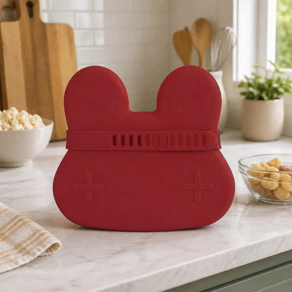 Silicone Bowl Plate Rust Toddler On-The-Go Snacking Travel