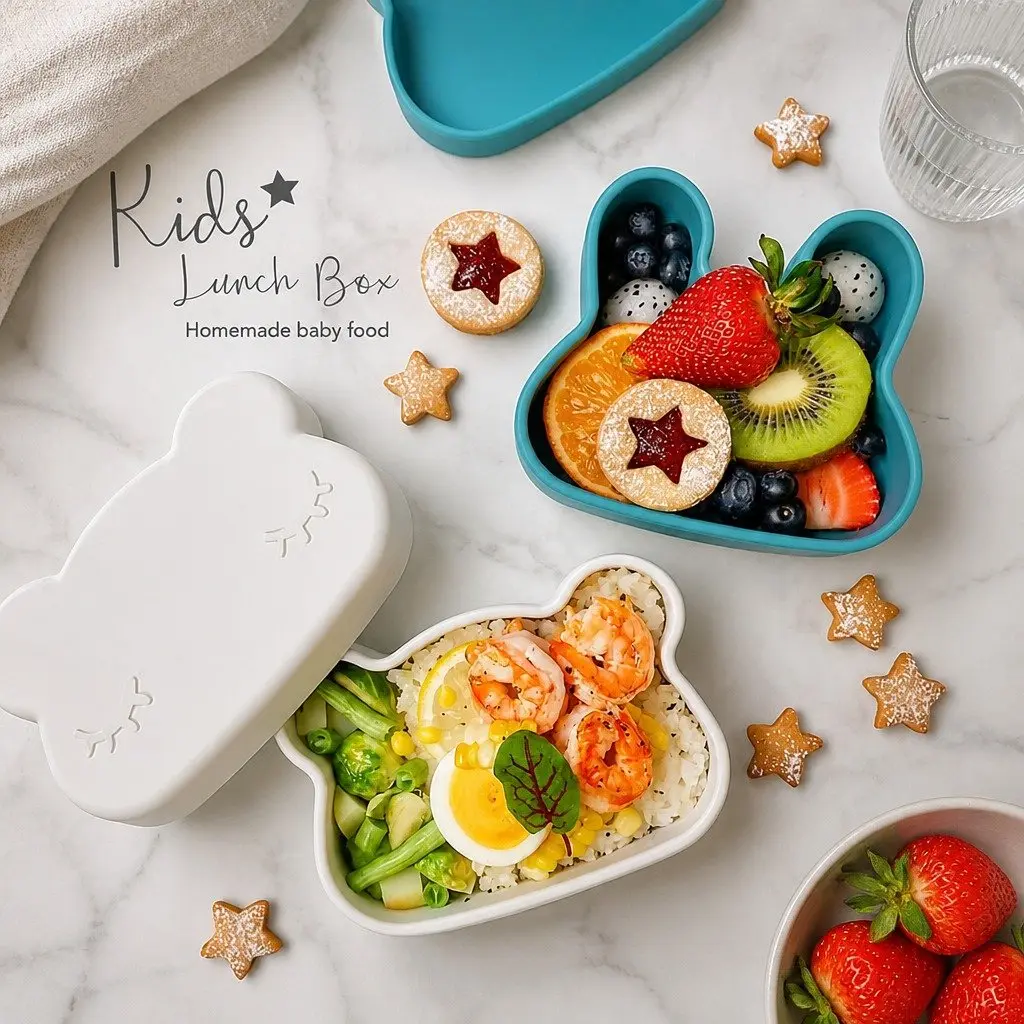 Silicone Bowl Plate Rust Toddler On-The-Go Snacking Travel