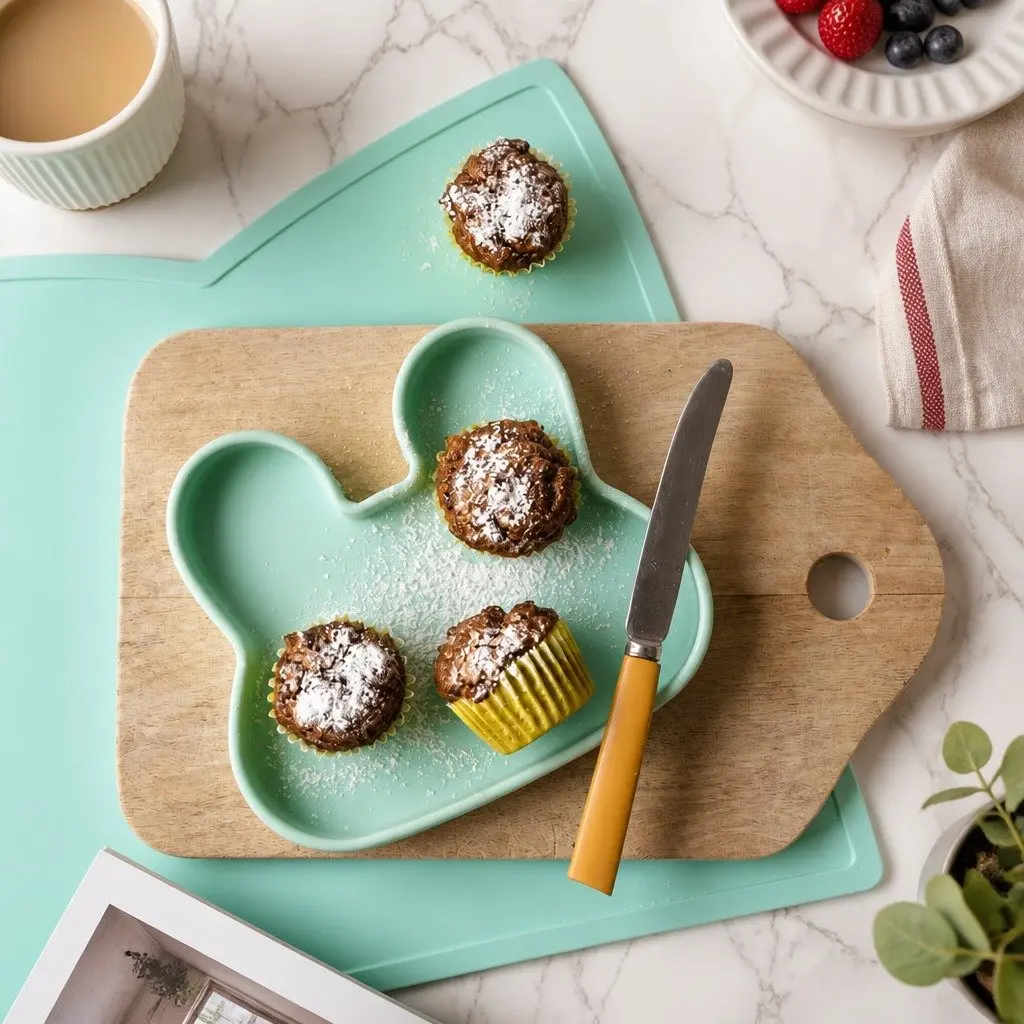 Silicone Bowl Plate Rust Toddler On-The-Go Snacking Travel