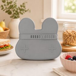 Bunny Snackie Toddler Silicone Snack Bowl Plate Freezer Microwave Oven Safe Kids