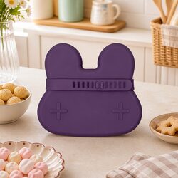 Bunny Snackie Silicone Plum Toddler Snack Bowl Plate Freezer Microwave Safe Kids