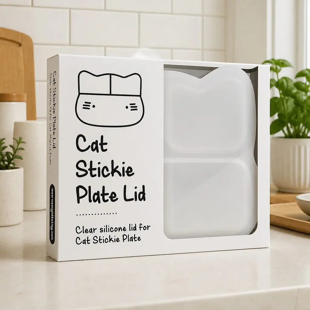 Cat Stickie Plate Charcoal Toddler Divided Suction Plate Baby Feeding Portion