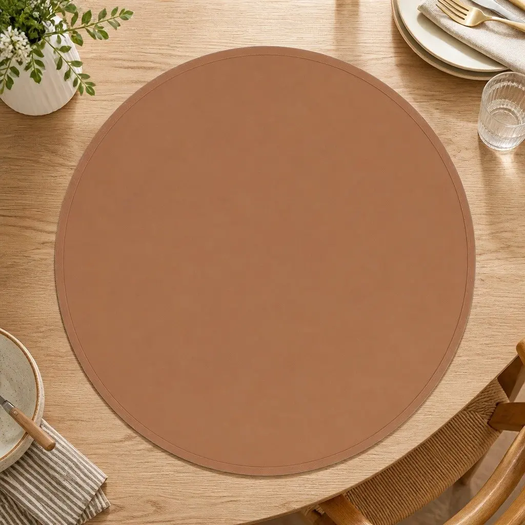 Round Silicone Placemat Navy 38cm Non-Slip Flexible Durable Dishwasher Safe