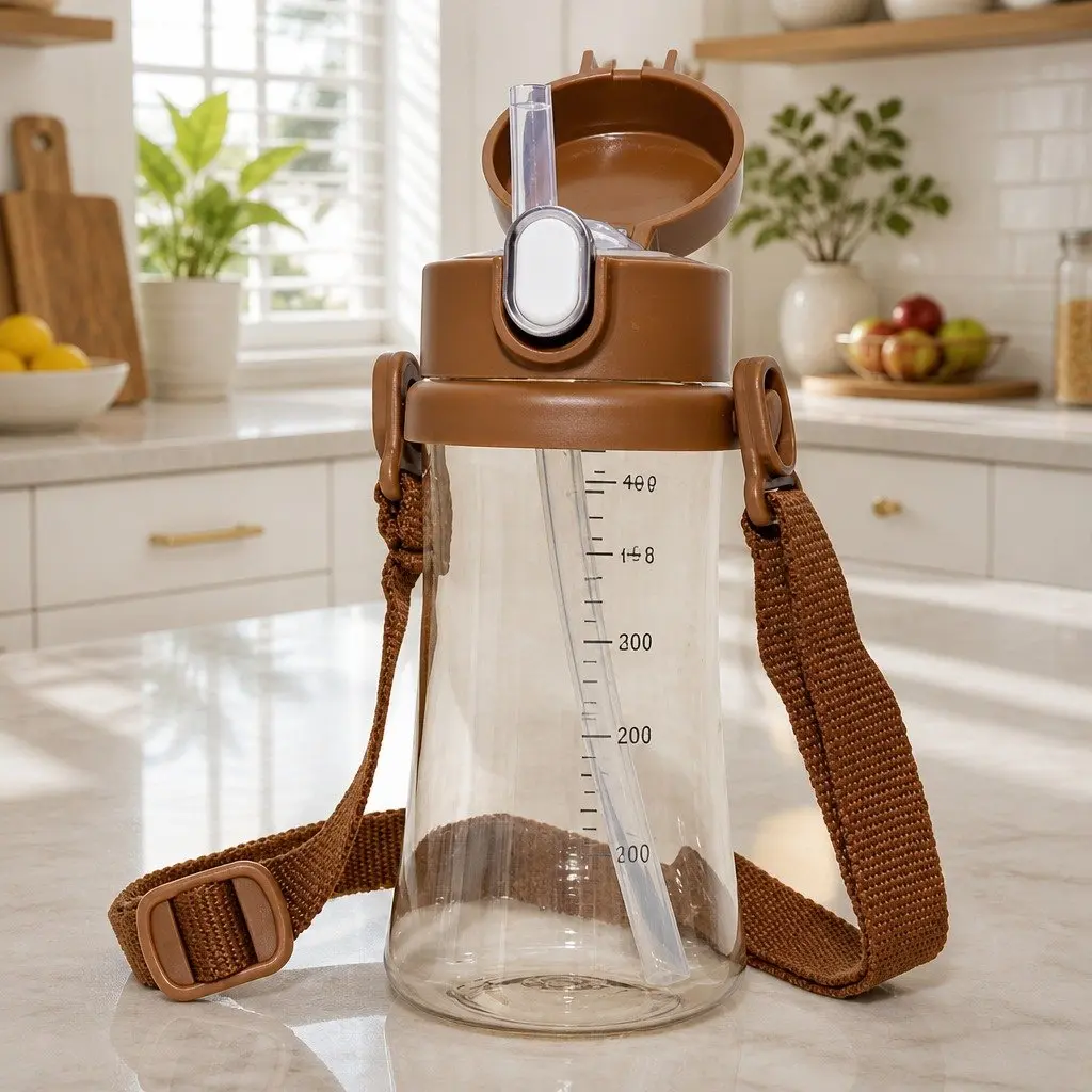 Straw Cup Strap Carrier Sky Blue Adjustable Shoulder Sling