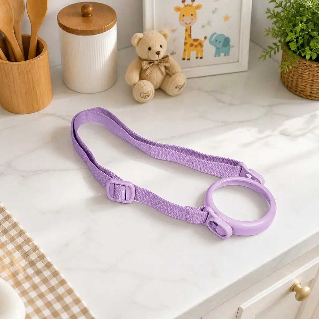 Kids Straw Cup Strap Aqua Green Adjustable Shoulder Carrier
