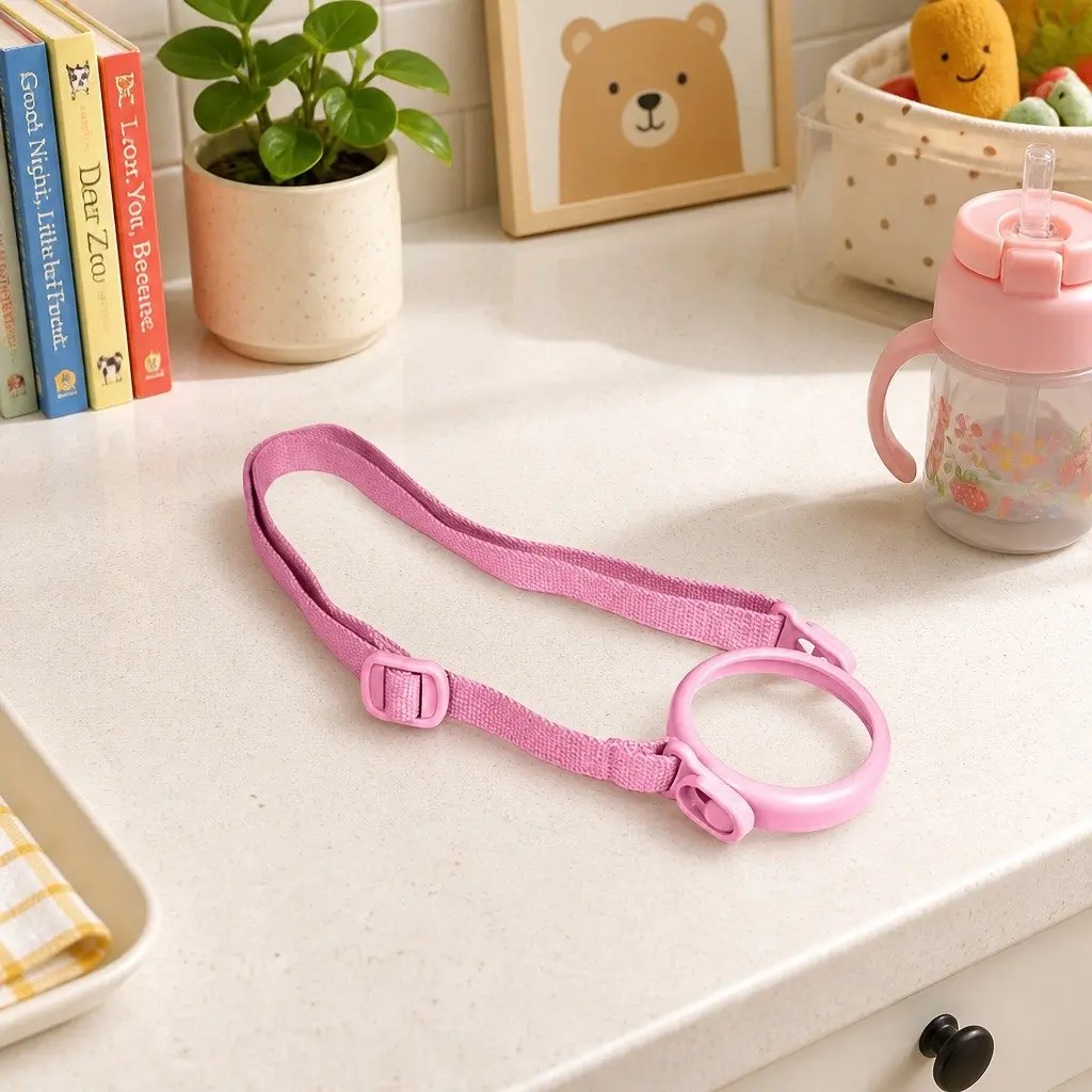 Kids Straw Cup Strap Aqua Green Adjustable Shoulder Carrier