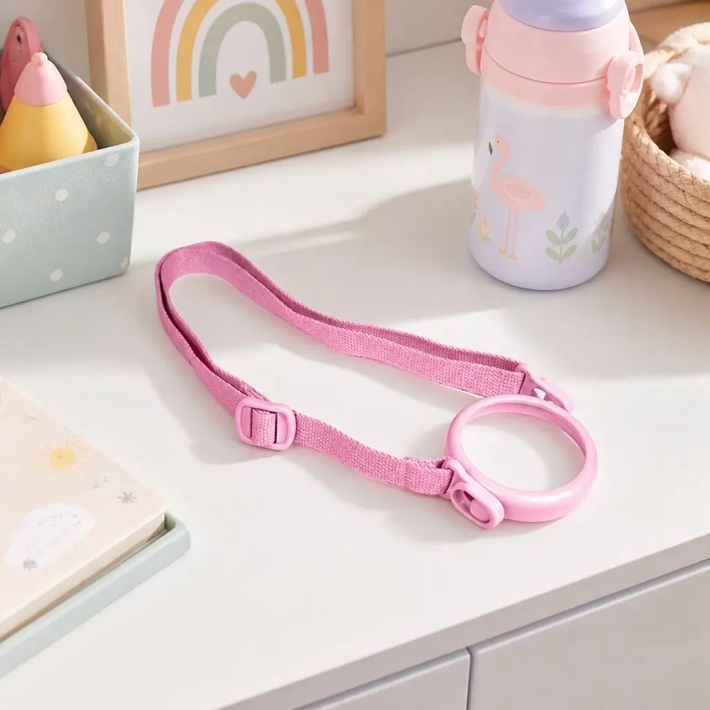 Straw Cup Strap Gold Adjustable Shoulder Sling for Kids Water Bottle Carrier