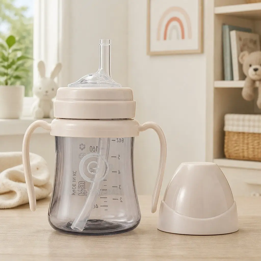 Straw Cup 200ml Baby Sippy Cup with Handle Ergonomic Design Infant Feeding