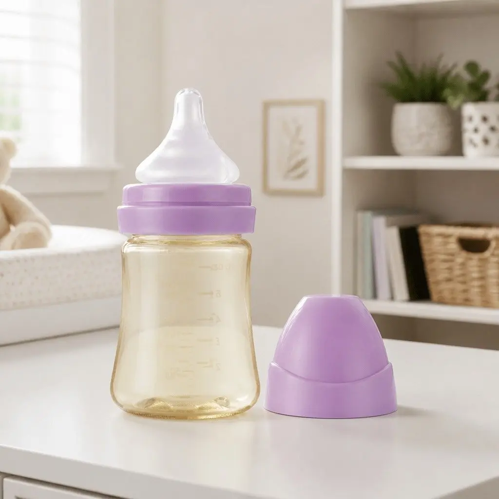 Newborn Feeding Bottle Red 200ml Stage 0 Nipple Anti-Colic Wide Neck