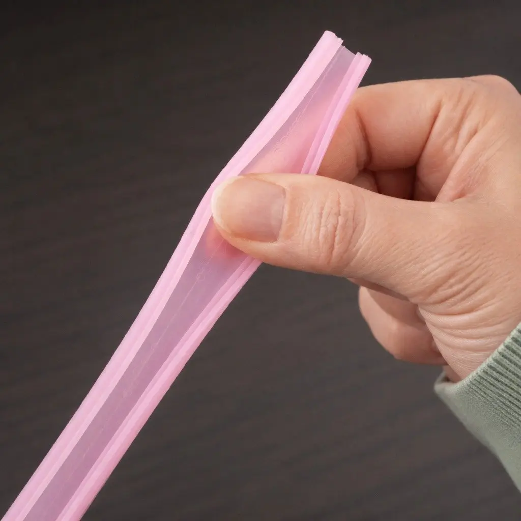 Resealable Silicone Zipper Straw for Kids Reusable Drinking Tube Pink Yellow