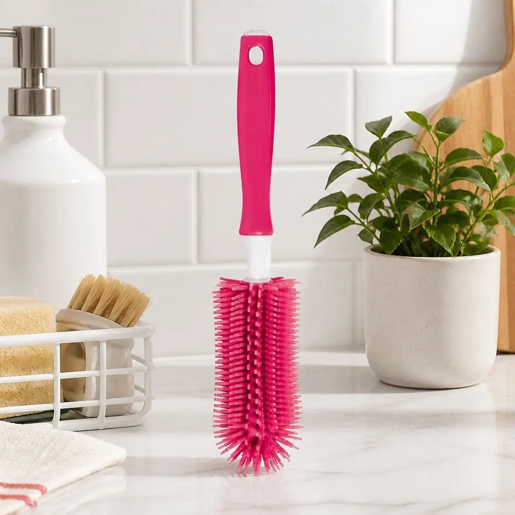 Silicone Baby Bottle Brush Green Durable Bristles Easy to Clean