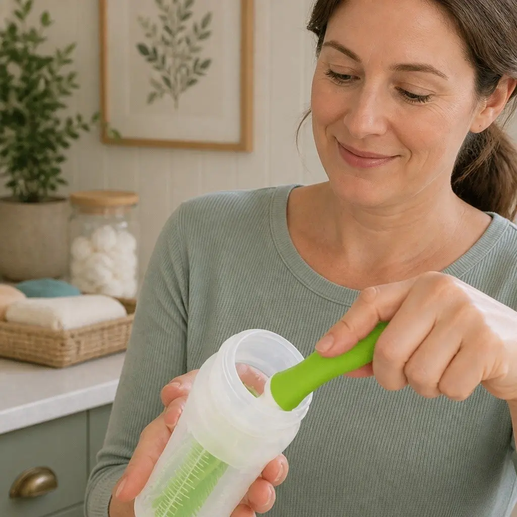 Silicone Baby Bottle Brush Green Durable Bristles Easy to Clean