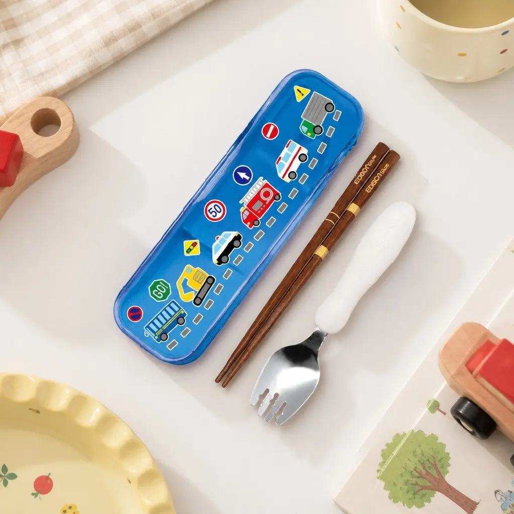 Portable Spork Set Unicorn Kids Hexagonal Chopsticks Sliding Storage