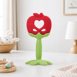 Baby Silicone Fruit Teether Soft Gum Soother Textured Teething Toy Apple