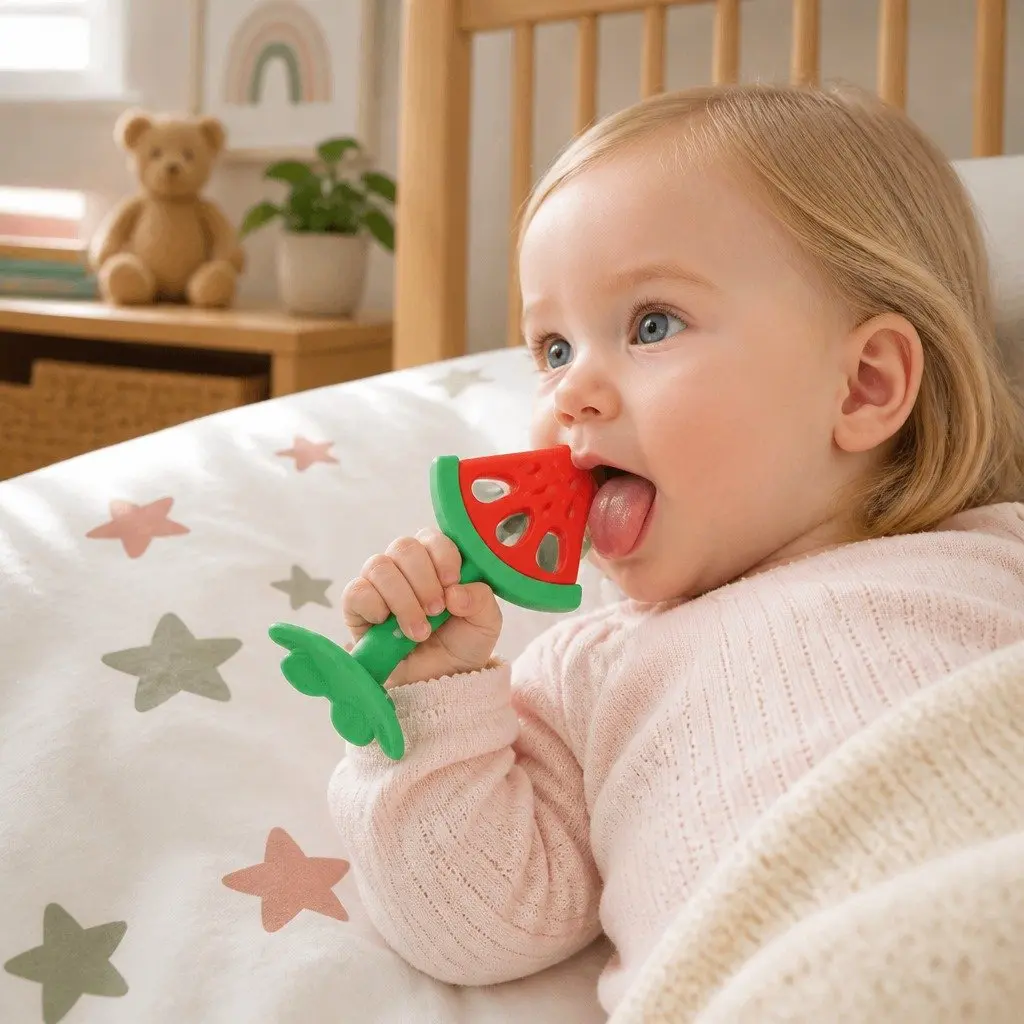 Baby Teether Silicone Apple Soft Gum Soother Textured