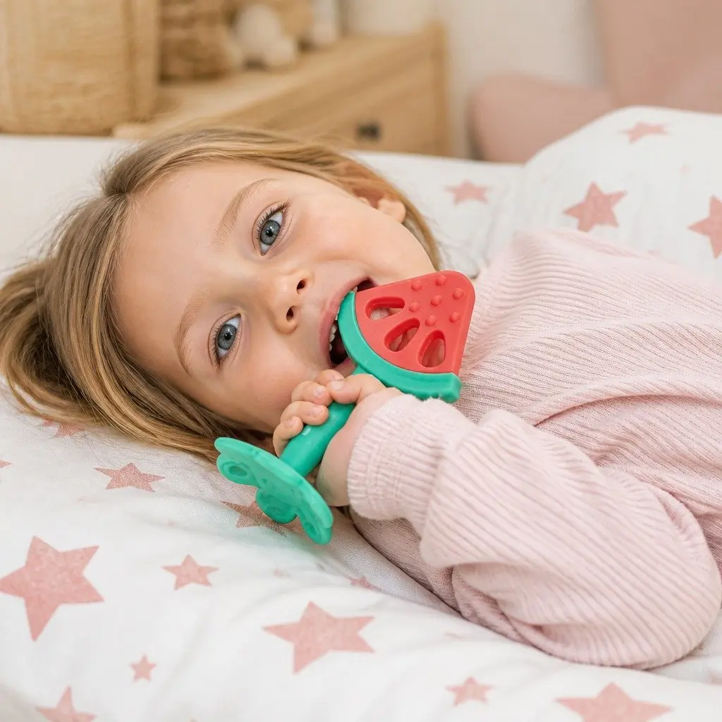 Baby Teether Silicone Apple Soft Gum Soother Textured
