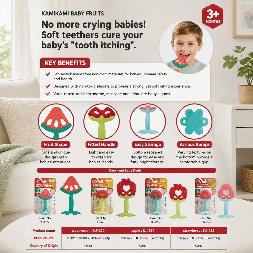 Baby Teether Silicone Apple Soft Gum Soother Textured