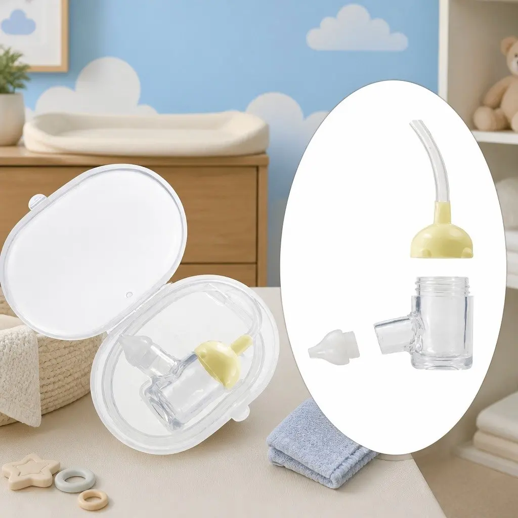 Baby Nasal Aspirator Mucus Suction Remover with Case Easy Clean Nozzle