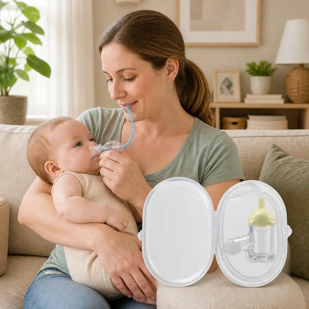 Baby Nasal Aspirator Mucus Suction Remover with Case Easy Clean Nozzle
