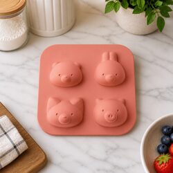 Concise Silicone Animal Bento Mould 13cm for Fun Meals