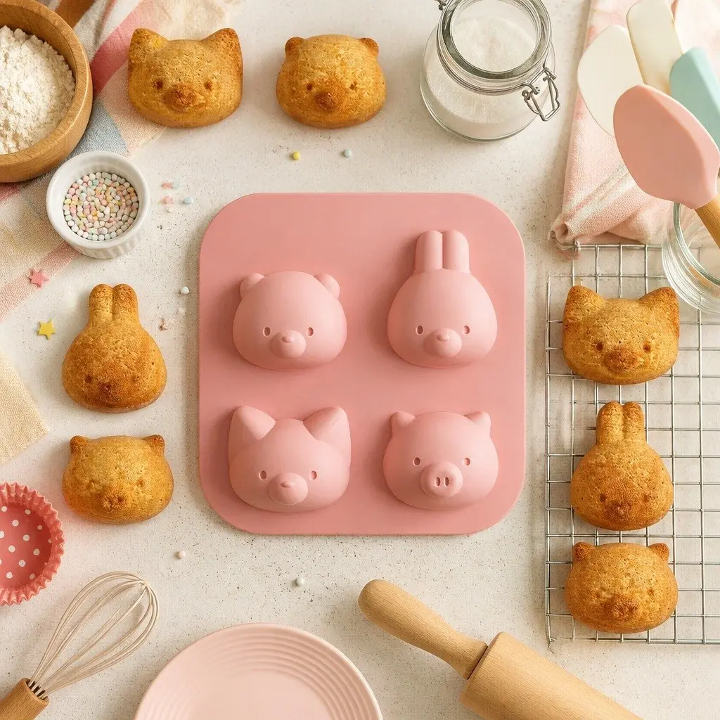 Animal Silicone Mould 13cm Kids Food-Grade Freezer Microwave Safe Baking
