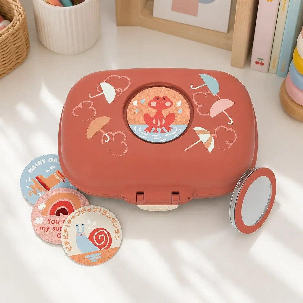 Kids Snack Lunch Box Compact Portable Food Container Airtight Storage Umbrella