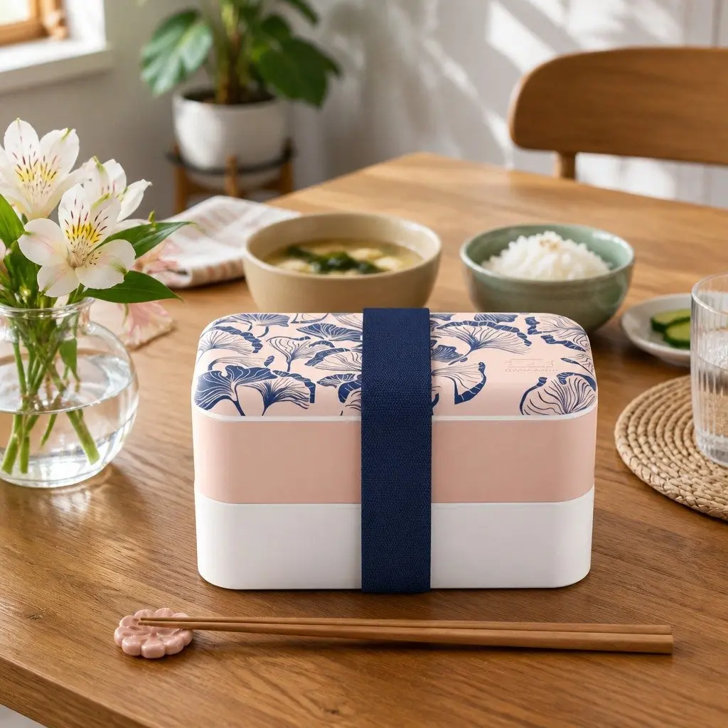 Bento Box Lunch Container Blue 1L Airtight Portable Food Storage