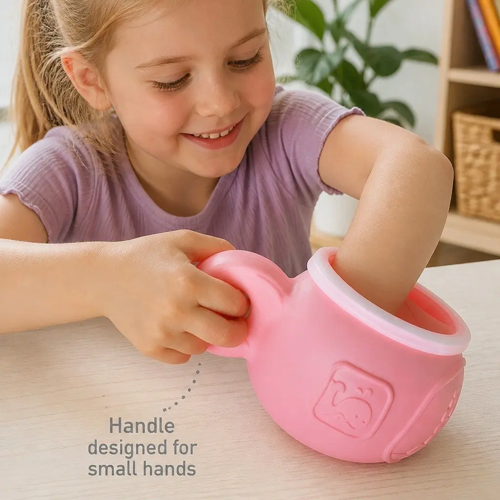 Snack Bowl Green Small Spill-Proof Lid Reach-Through Opening Handle