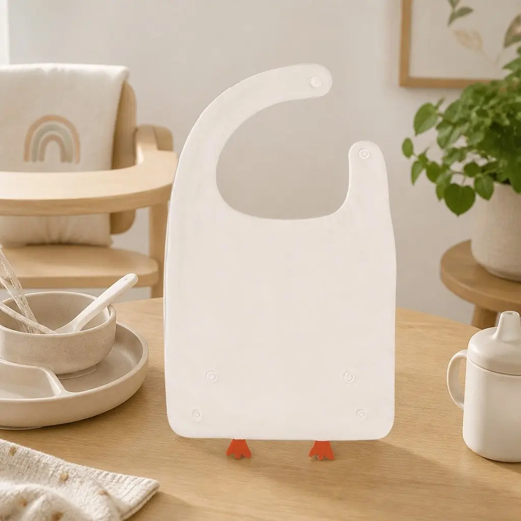 Baby Bib Cotton Soft Adjustable Snap Closure Mealtime Protection 19 x 26 cm