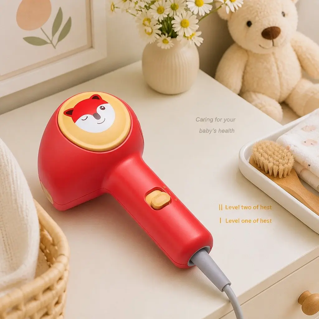 Kids Hair Dryer Lightweight Portable Ultra Quiet Multiple Speed Temperature Settings Safe