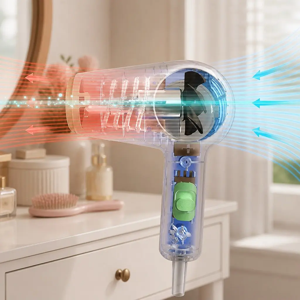 Kids Hair Dryer Lightweight Portable Ultra Quiet Multiple Speed Temperature Settings Safe