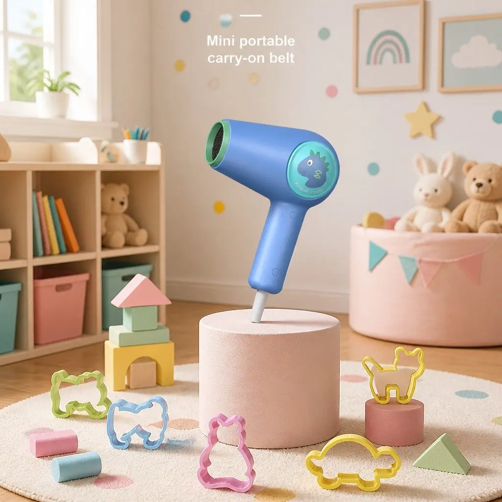 Kids Hair Dryer Lightweight Compact Safe Styling Tool with Quiet Operation and Multiple Settings