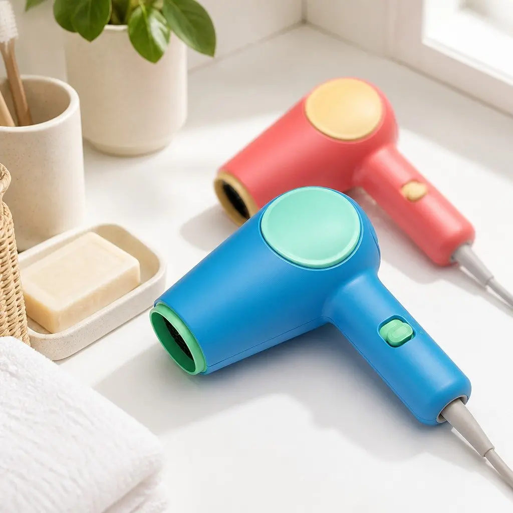Kids Hair Dryer Lightweight Compact Safe Styling Tool with Quiet Operation and Multiple Settings