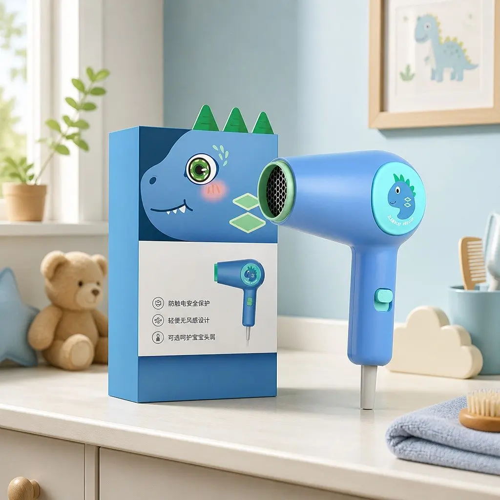 Kids Hair Dryer Lightweight Compact Safe Styling Tool with Quiet Operation and Multiple Settings