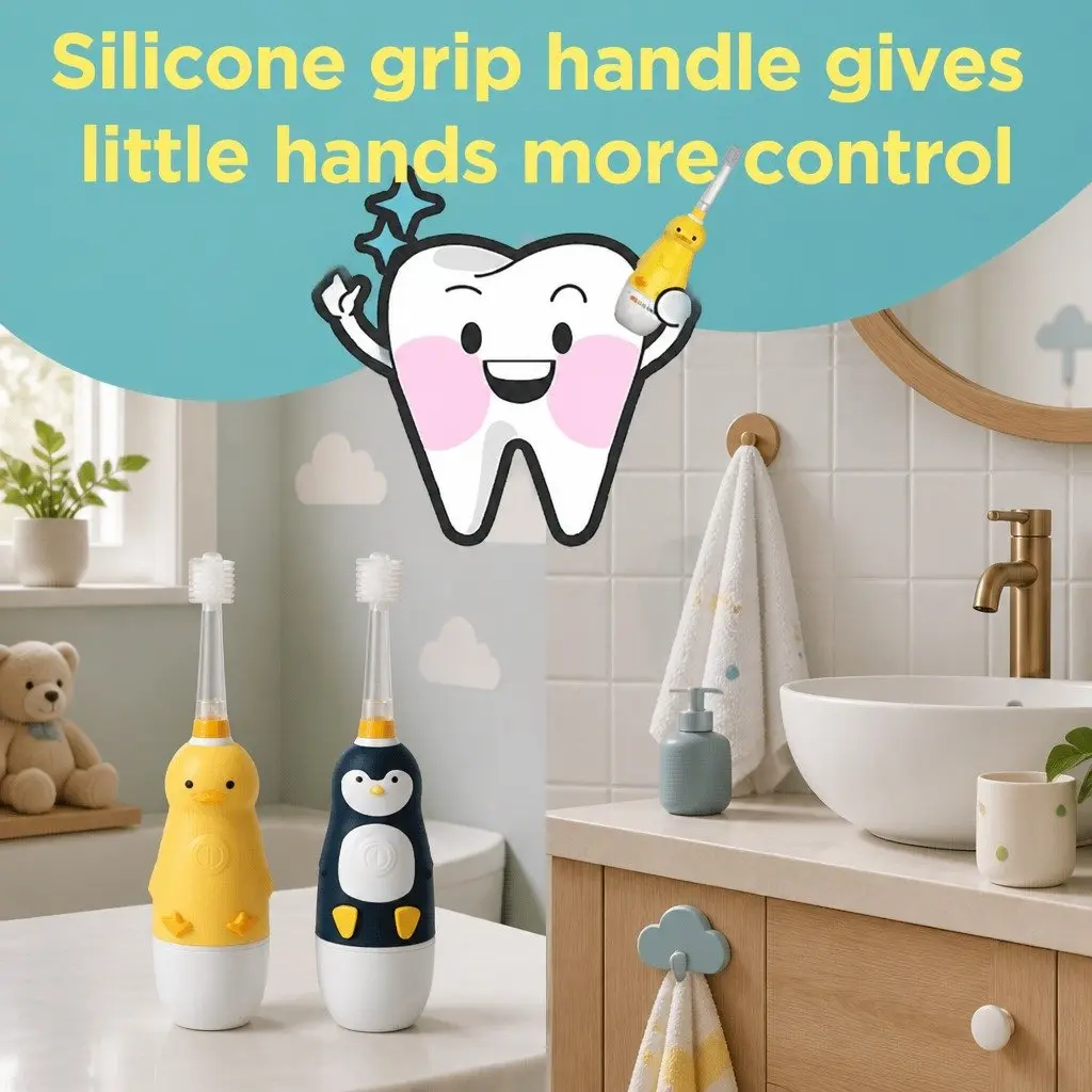 Kids Electric Toothbrush Blue 140mm 360-Degree Sonic Cleaning LED Light Auto-Off Timer