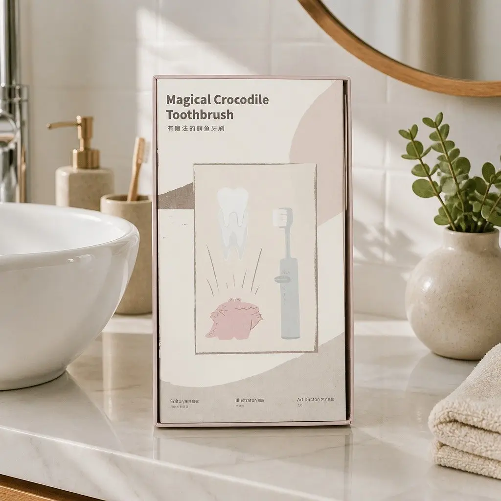 Electric Kids Toothbrush Crocodile Design Gentle Cleaning Oral Care Children