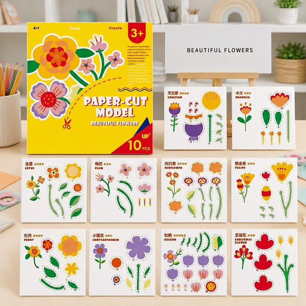 Children's Paper Cutting Kit Multicolor Encourages Fine Motor Skills and Creativity