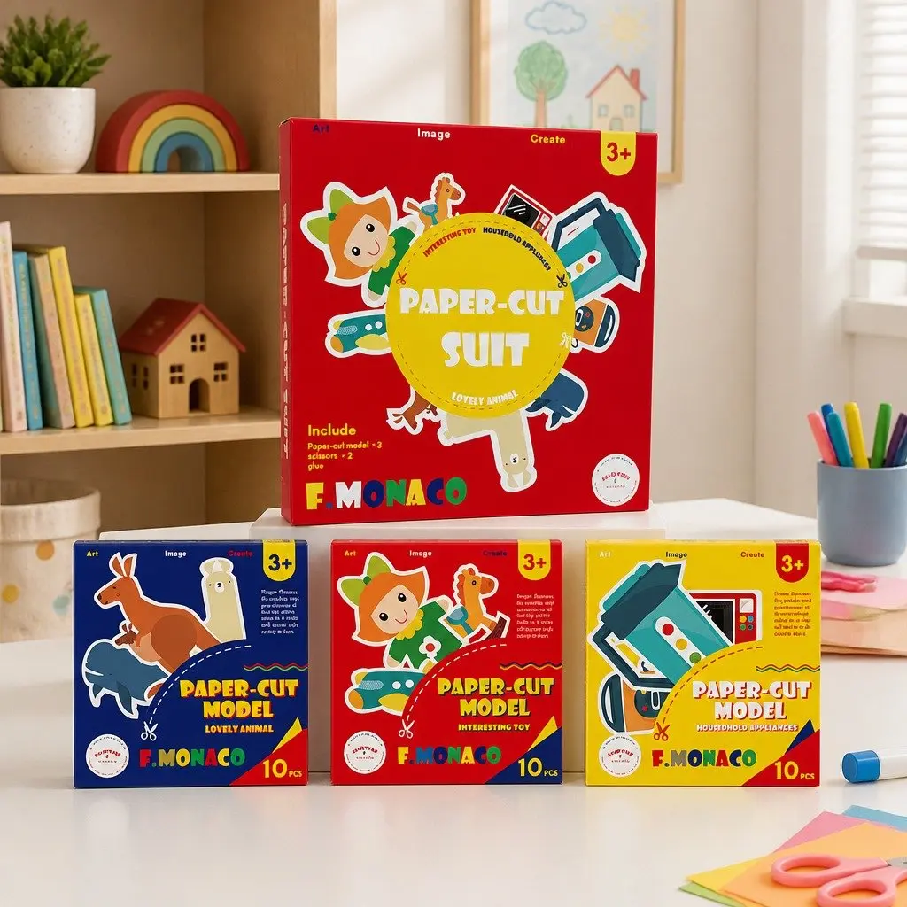 Children's Paper Cutting Kit Multicolor Encourages Fine Motor Skills and Creativity