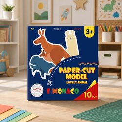 Children's Paper Cutting Craft Kit Animal Flower Templates Fine Motor Skills