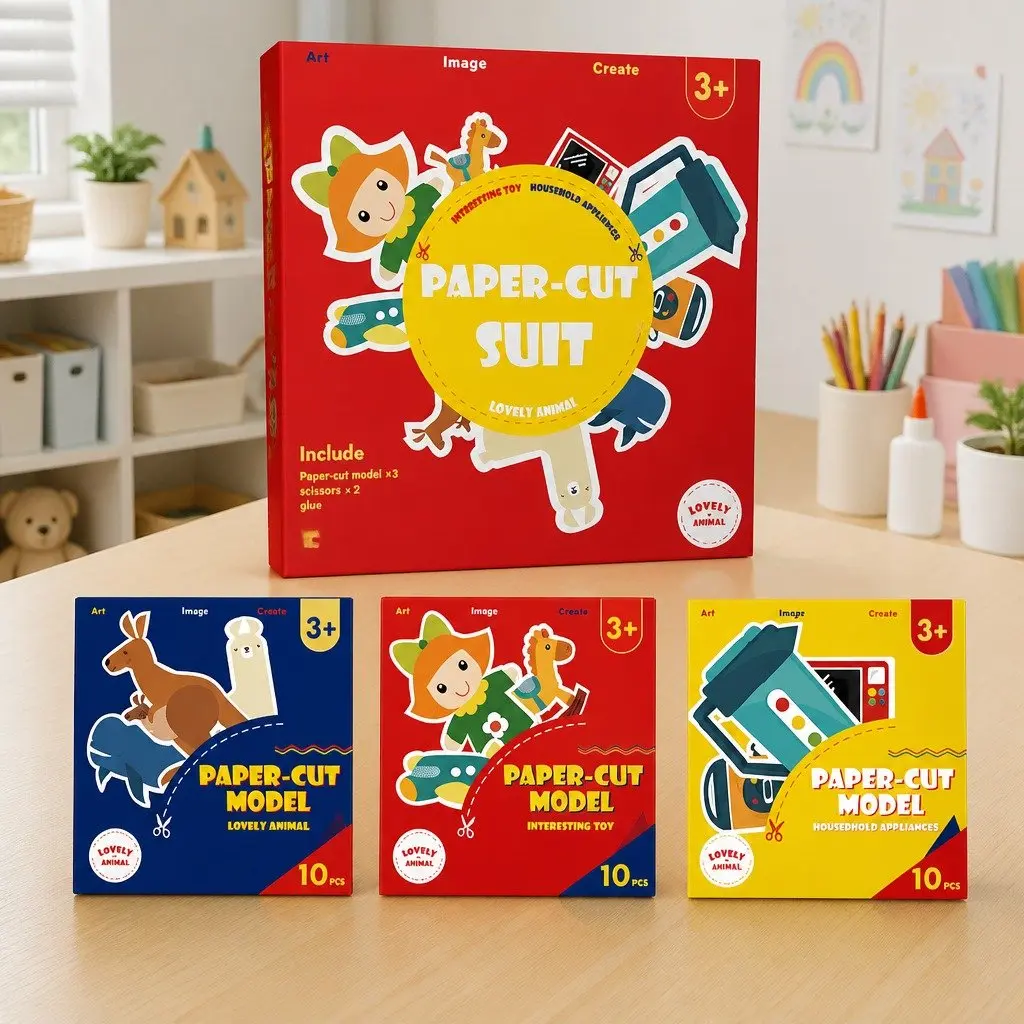Children's Paper Cutting Kit Model Craft Art Activity Scissors