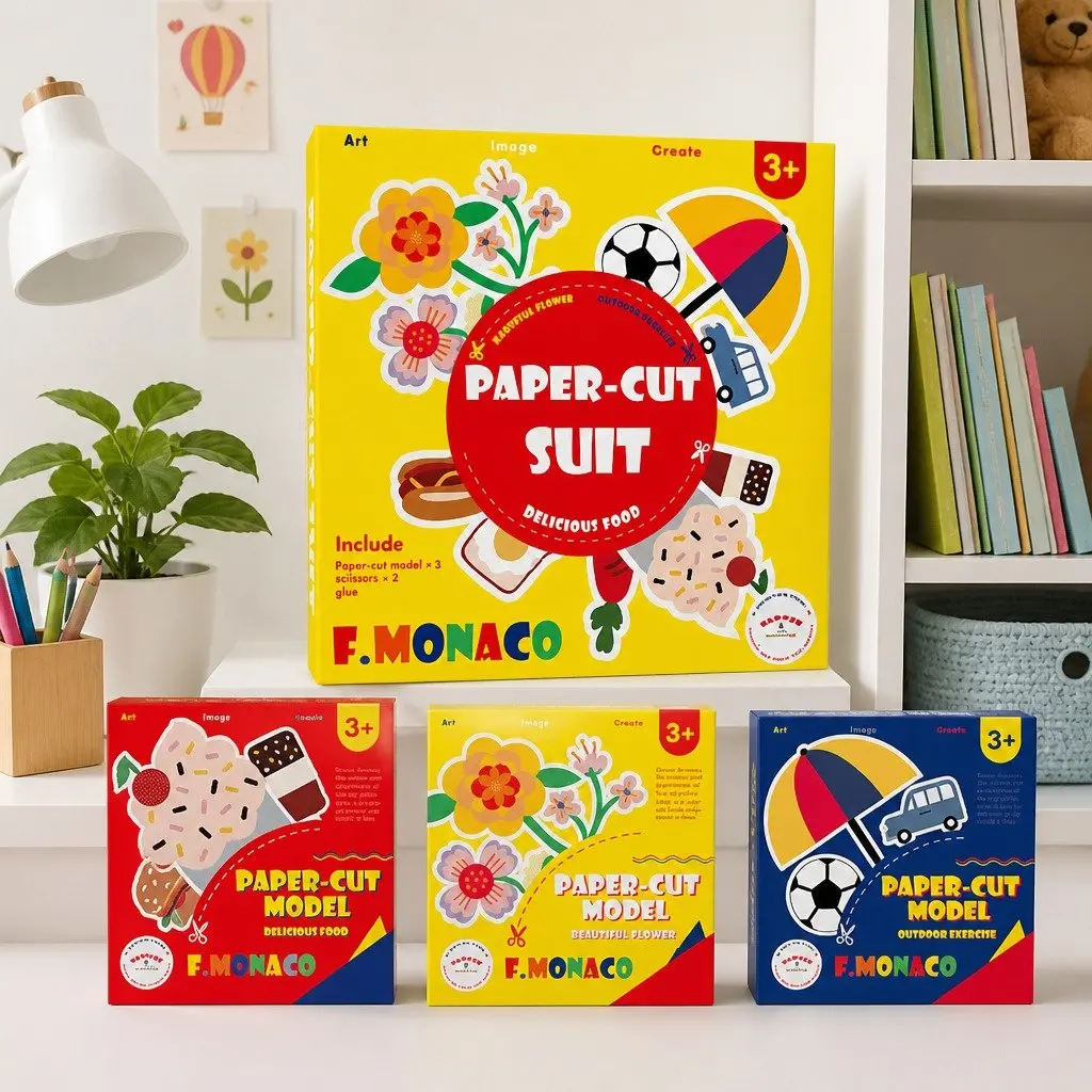 Paper Cut Craft Set 3 Pack Food Flower Outdoor Theme Educational Activity